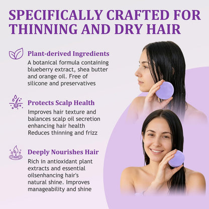 Blueberry Fields Shampoo & Conditioner Set mit natürlichem Blaubeerextrakt für dünner werdendes und trockenes Haar, Frizz-Kontrolle, Unisex (1 Set)