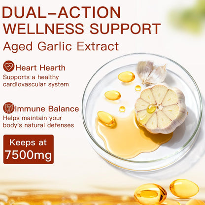 ULIKEATM Geruchsloser gealterter Knoblauchextrakt, 7500 mg Bio-Knoblauch-Kapseln zur Unterstützung der Antioxidantien und des Immunsystems, vegan, nicht gentechnisch verändert, rein natürlich – 300 Kapseln