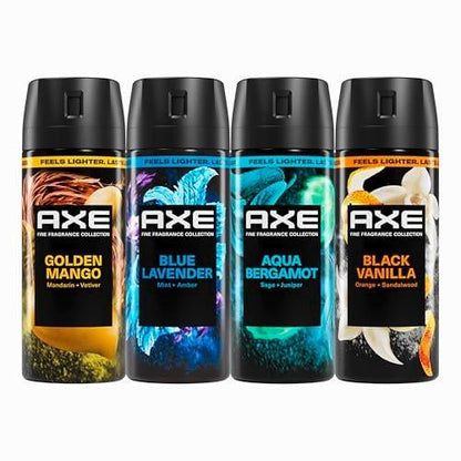 AXE Body Spray Mix 4er-Pack – 72h Frische, Aluminiumfrei, 2,9 oz