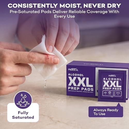 XXL Sterile Alkoholtupfer 300 Stück - 70% Isopropylalkohol-Wipes, einzeln verpackt - 2-lagig - Ideal für Injektionsstellen und Hautreinigung, extra groß 1,75" x 3,25"