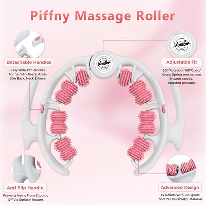 VOMLOR Cellulite Massage Roller – Lymphdrainage-Tool für Tiefengewebe-Faszienmassage – Muskelroller für Beine & Po, Anti-Cellulite-Massagegerät für Körperkonturierung und Hautglättung