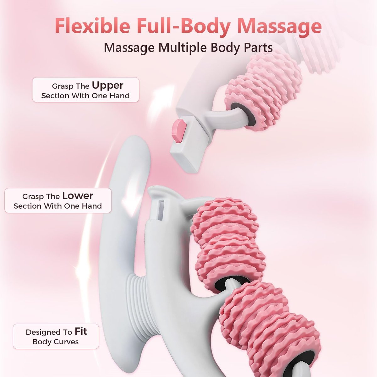 VOMLOR Cellulite Massage Roller – Lymphdrainage-Tool für Tiefengewebe-Faszienmassage – Muskelroller für Beine & Po, Anti-Cellulite-Massagegerät für Körperkonturierung und Hautglättung