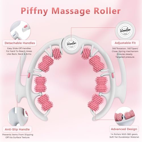 VOMLOR Cellulite Massage Roller – Lymphdrainage-Tool für Tiefengewebe-Faszienmassage – Muskelroller für Beine & Po, Anti-Cellulite-Massagegerät für Körperkonturierung und Hautglättung
