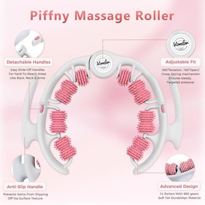 VOMLOR Cellulite Massage Roller – Lymphdrainage-Tool für Tiefengewebe-Faszienmassage – Muskelroller für Beine & Po, Anti-Cellulite-Massagegerät für Körperkonturierung und Hautglättung