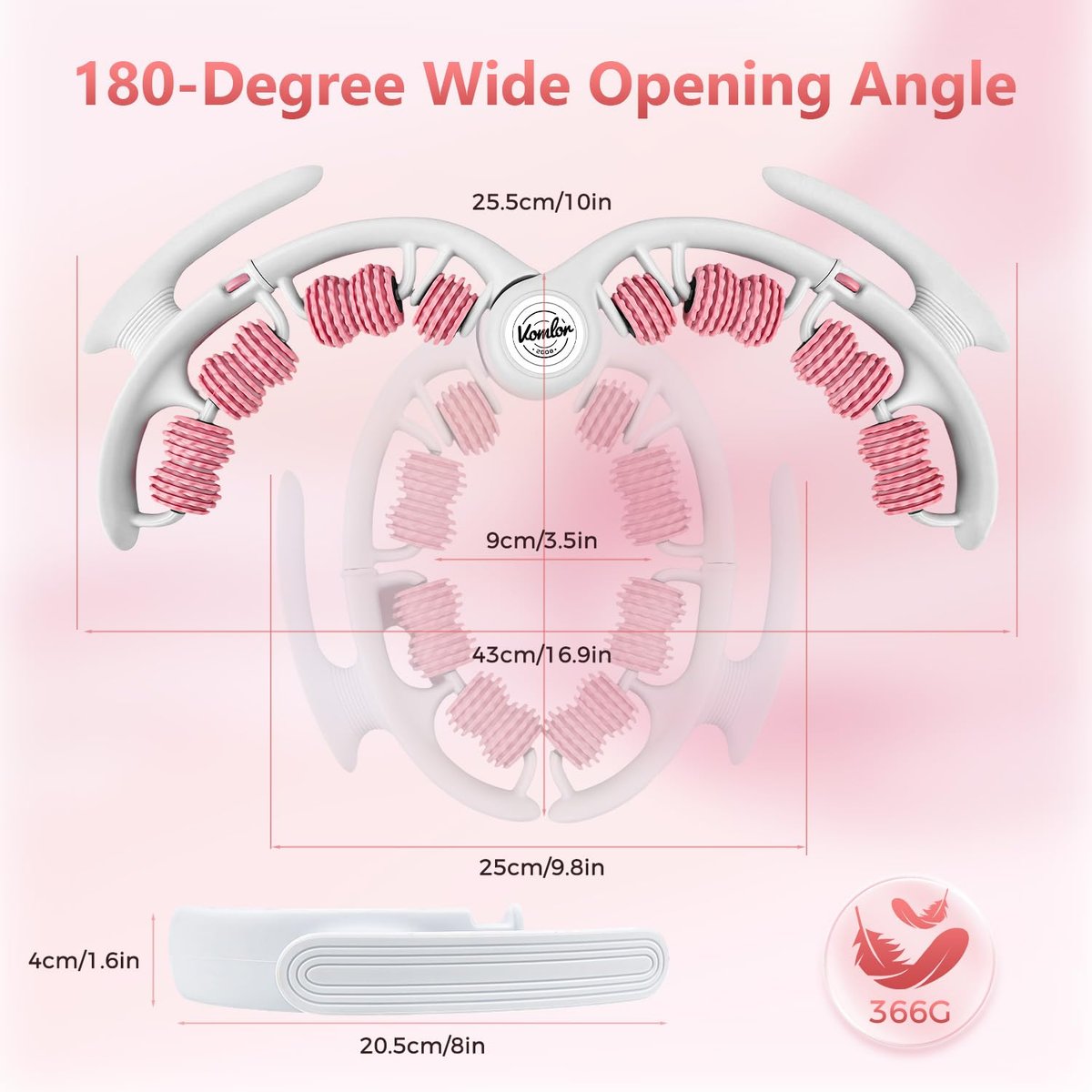 VOMLOR Cellulite Massage Roller – Lymphdrainage-Tool für Tiefengewebe-Faszienmassage – Muskelroller für Beine & Po, Anti-Cellulite-Massagegerät für Körperkonturierung und Hautglättung