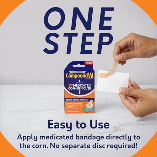Compound W One Step Medicated Corn Remover Hydrokolloid-Pflaster mit Salicylsäure, 8 Stück