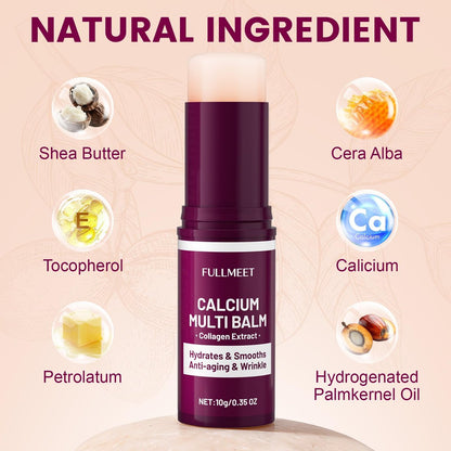FullMeet Calcium Multi Balm Stick – Kollagen-Feuchtigkeitsstick für Gesicht, Augen & Hals, Anti-Aging, straffend, 10 g