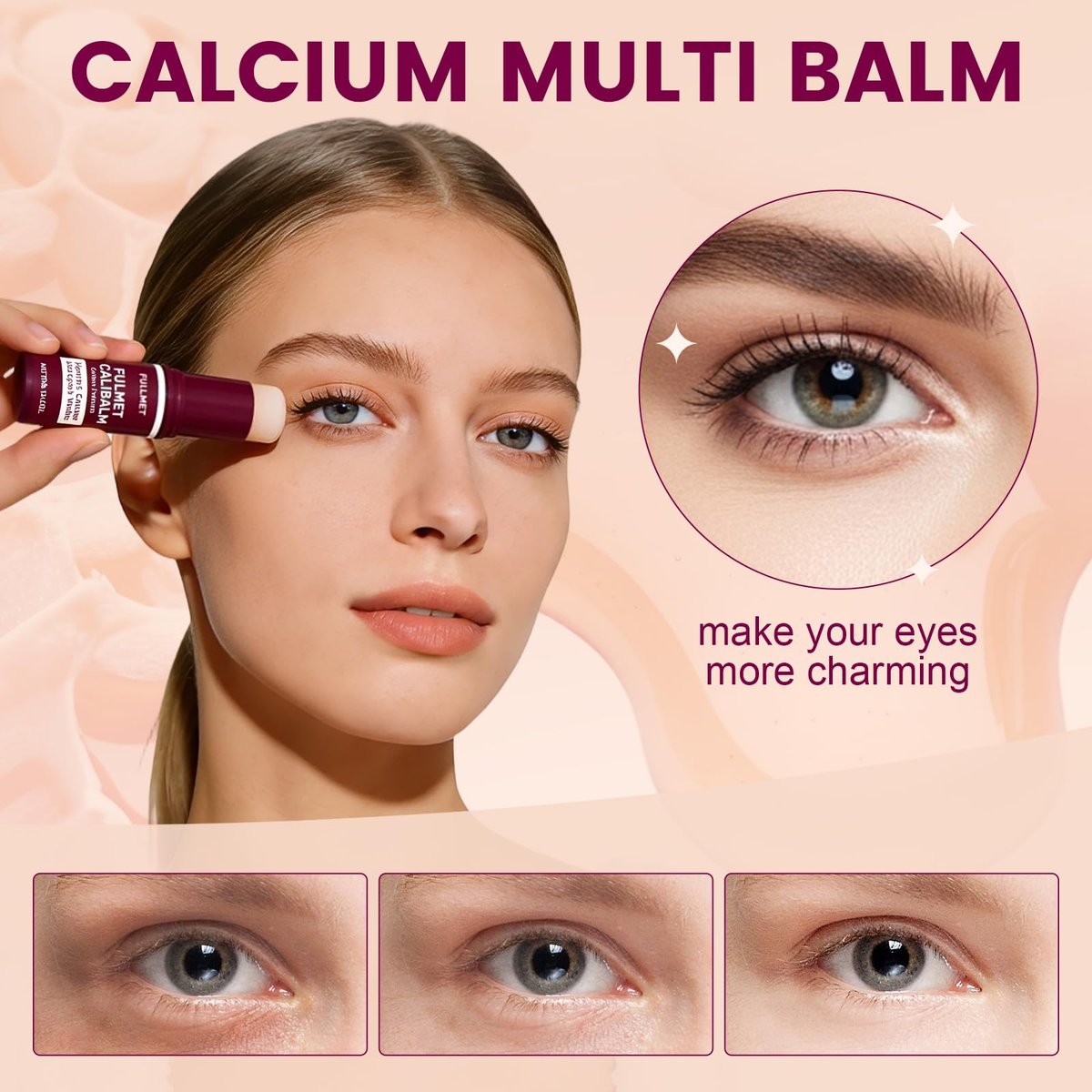 FullMeet Calcium Multi Balm Stick – Kollagen-Feuchtigkeitsstick für Gesicht, Augen & Hals, Anti-Aging, straffend, 10 g