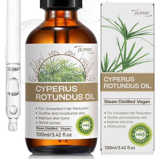 Cyperus Rotundus Öl zur Haarentfernung: 60s schnelle Absorption, verhindert eingewachsene Haare, reduziert und hemmt Haarwuchs in 68 Tagen für Gesicht & Körper, feuchtigkeitsspendend, beruhigend für alle Hauttypen, 100 ml
