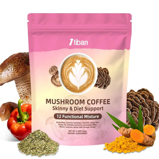Itiban Slim Mushroom Coffee – Schlanker Kaffee mit Berberin, Zimt, Yerba Mate, Kurkuma & mehr für Stoffwechsel-Boost – 30 Portionen