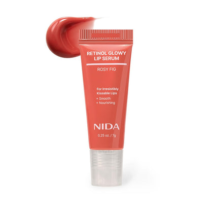 NIDA Retinol Glowy Lip Serum – Feuchtigkeitsspendendes Lippenserum für glänzende, genährte und vollere Lippen – 0,25 oz / 7 g