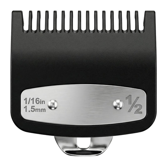 JYMBER Clipper Guards Set, Kompatibel mit Wahl 1/2 Clipper Guards, 1,5 mm Metall-Aufsteckkamm Ersatz, Führungskammaufsatz 1/16", für professionelle Stylisten und Friseure, Schwarz