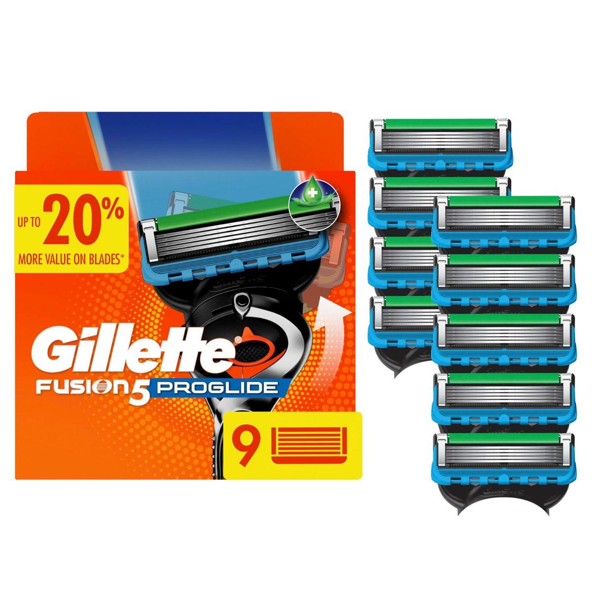 Gillette Fusion5 ProGlide Rasierklingen für Männer, 5-Klingen Rasierer Nachfüllpackungen, 9 Stück