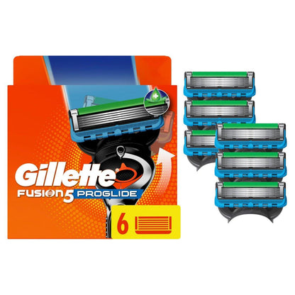 Gillette Fusion5 ProGlide Rasierklingen Nachfüllpackung für Männer, 5-Klingen-Köpfe, Präzisionstrimmer, verbesserter Gleitstreifen, passend für Fusion5 Griffe, 6 Stück