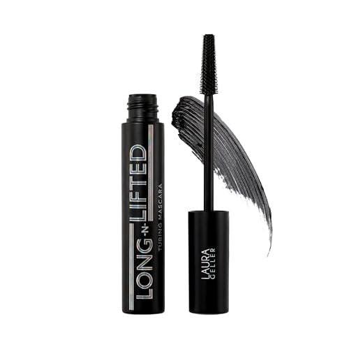 LAURA GELLER Long-n-Lifted Tubing Mascara – Verlängernde & liftende Wimperntusche – Kein Verschmieren oder Abblättern – Sanfte Tubing-Formel mit warmem Wasser entfernbar – Schwarz