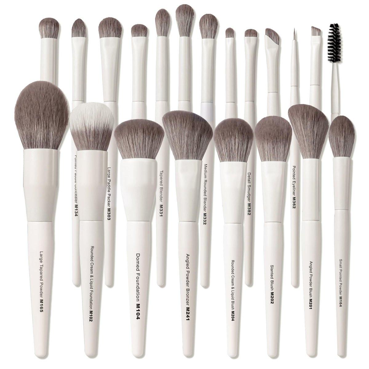 VYNESTRA 20-teiliges Profi-Make-up-Pinselset mit dichten, ultraweichen veganen Borsten, elegantem Design – für Puder, Foundation, Bronzer, Highlighter, Gesichtsblending, Contouring, Concealer, Lidschatten