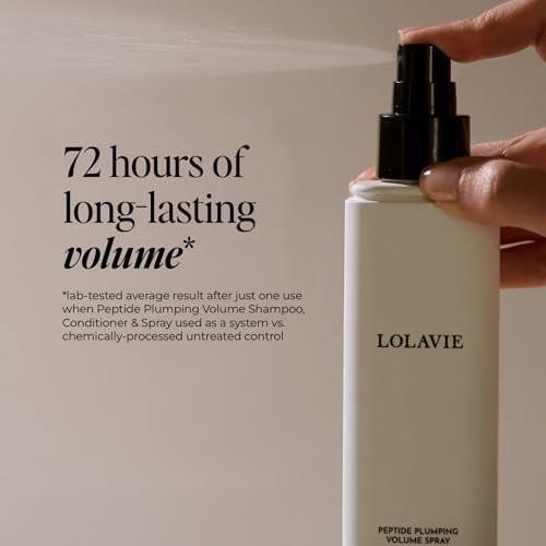 LolaVie Peptide Plumping Volume Spray – 5x mehr Volumen – Hitzeschutz bis 450°C – Feuchtigkeitsspendend & geschmeidig – Für alle Haartypen – 150 ml