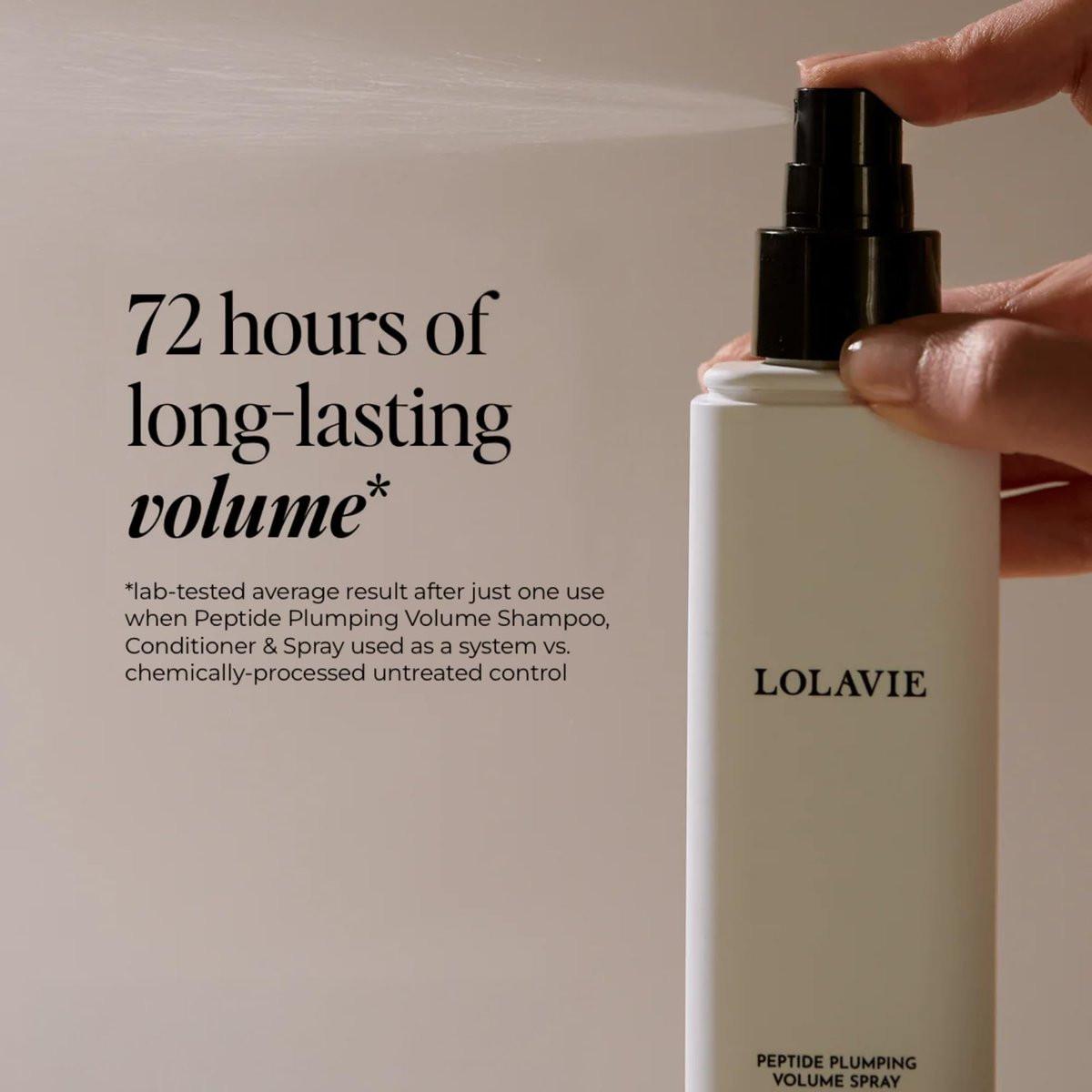 LolaVie Peptide Plumping Volume Spray – 5x mehr Volumen – Hitzeschutz bis 450°C – Feuchtigkeitsspendend & geschmeidig – Für alle Haartypen – 150 ml