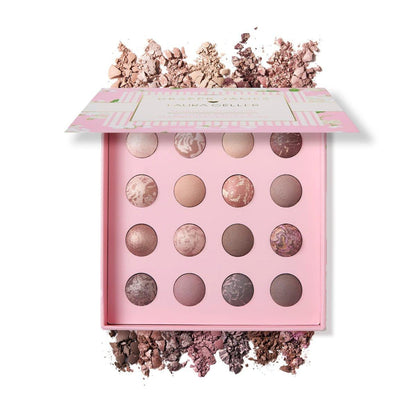 LAURA GELLER NEW YORK Marble-ous Eyes Lidschatten-Palette – 16 Multi-Finish Gebackene & Marmorierte Lidschatten in Matt & Satin – Limited Edition Draper James Zusammenarbeit