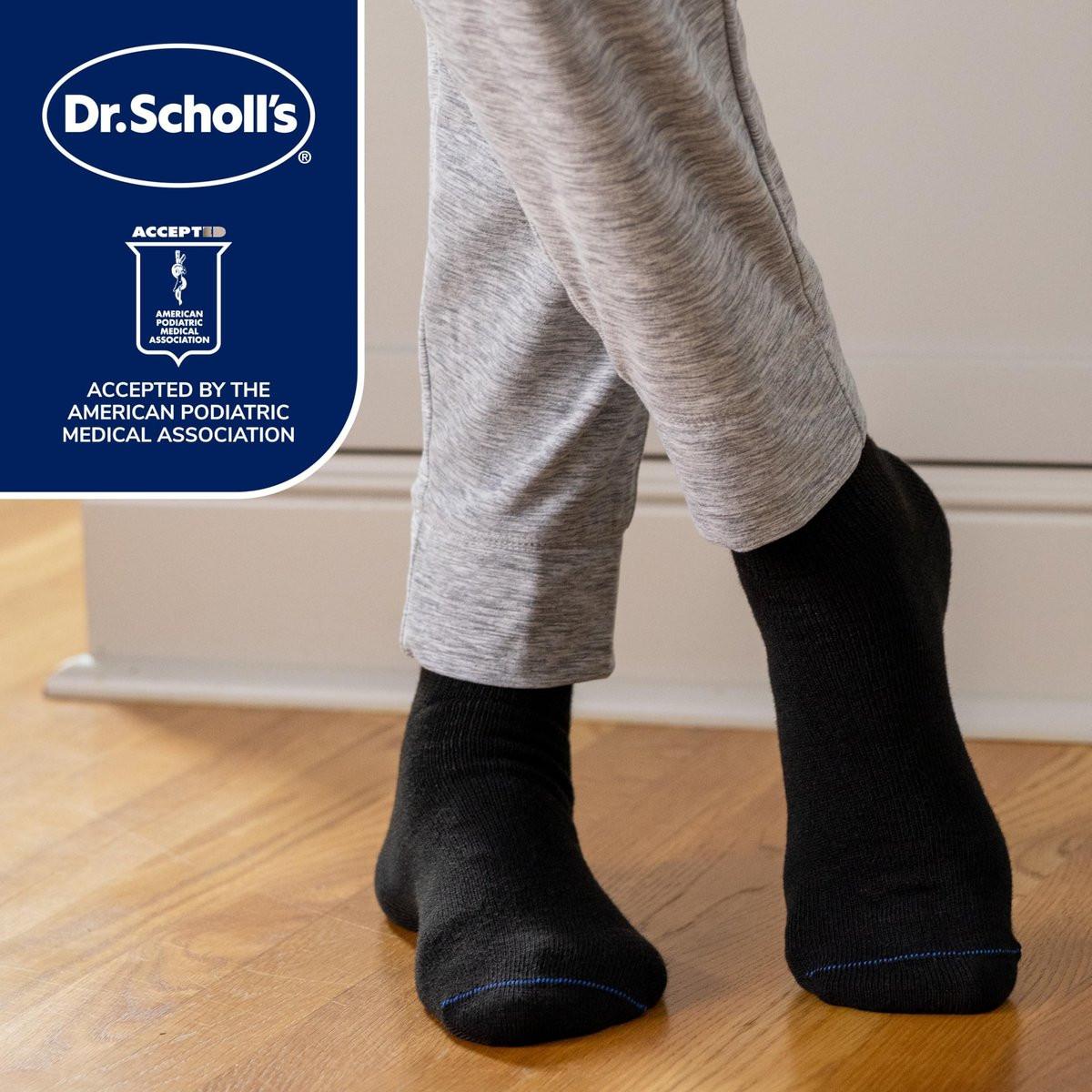 Dr. Scholl's Herren Diabetes & Kreislauf Socken – Nicht einschnürendes Feuchtigkeitsmanagement, Marineblau Assortiert, 7-12, 4er-Pack