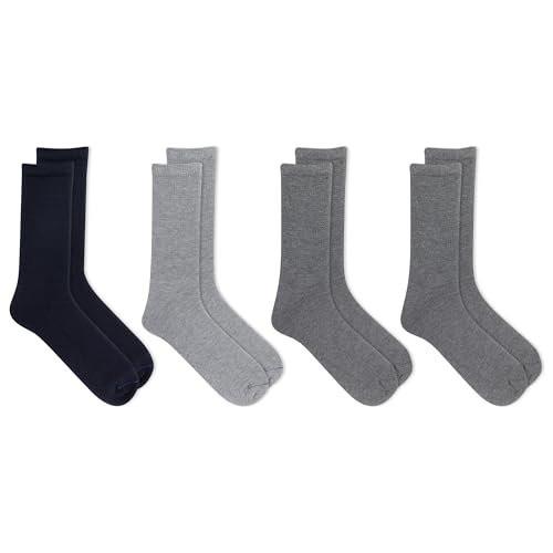 Dr. Scholl's Herren Diabetes & Kreislauf Socken – Nicht einschnürendes Feuchtigkeitsmanagement, Marineblau Assortiert, 7-12, 4er-Pack