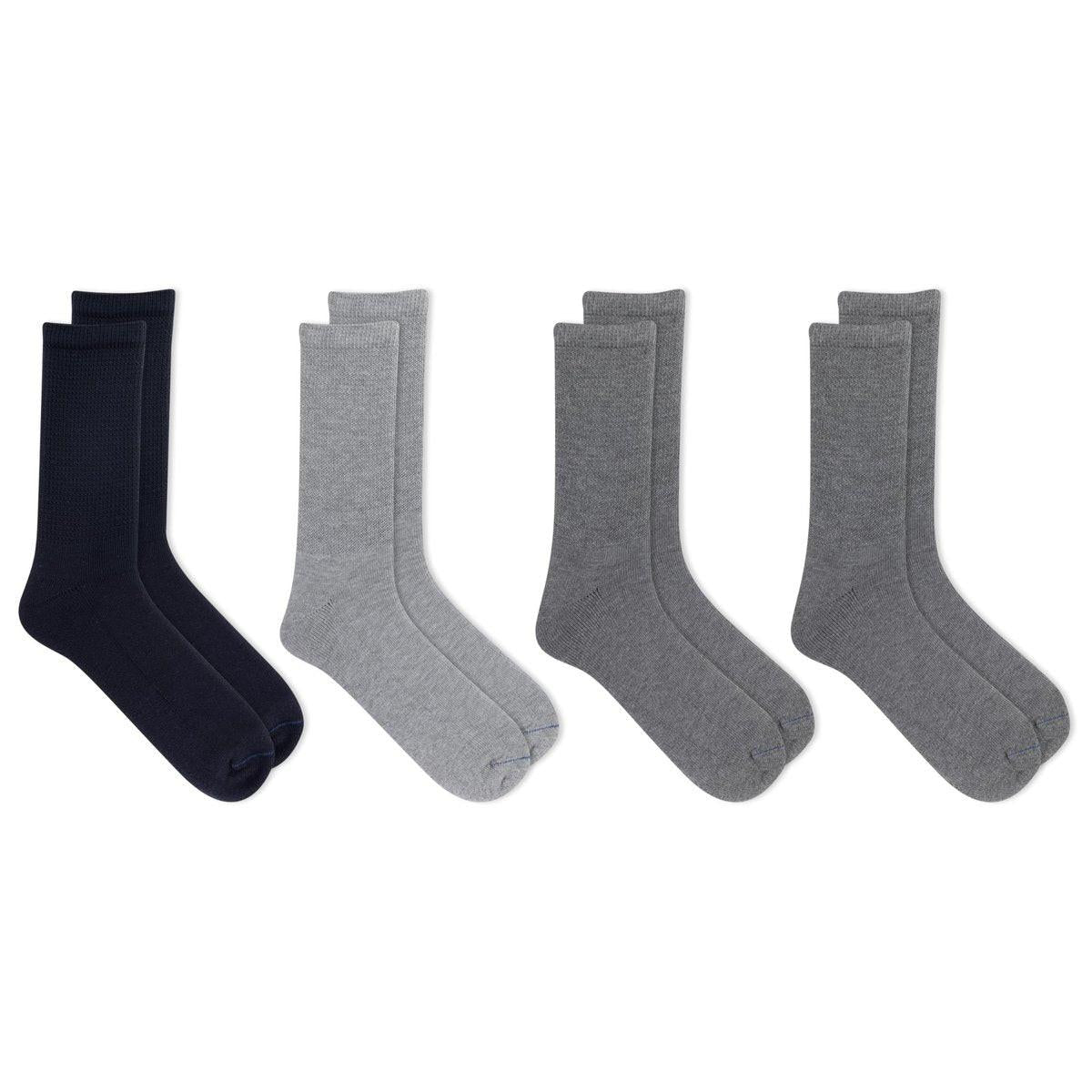 Dr. Scholl's Herren Diabetes & Kreislauf Socken – Nicht einschnürendes Feuchtigkeitsmanagement, Marineblau Assortiert, 7-12, 4er-Pack