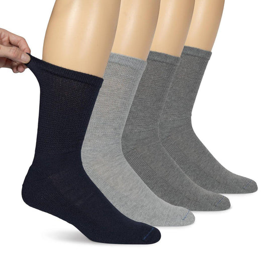 Dr. Scholl's Herren Diabetes & Kreislauf Socken – Nicht einschnürendes Feuchtigkeitsmanagement, Marineblau Assortiert, 7-12, 4er-Pack