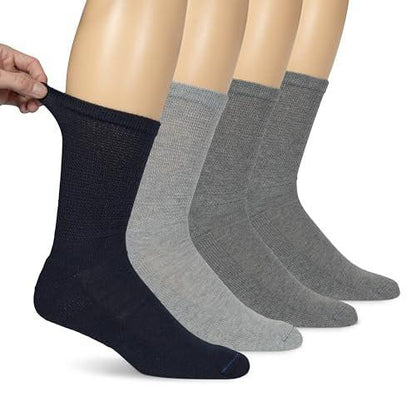 Dr. Scholl's Herren Diabetes & Kreislauf Socken – Nicht einschnürendes Feuchtigkeitsmanagement, Marineblau Assortiert, 7-12, 4er-Pack