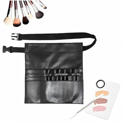 Avalessia Professionelles Kosmetik-Make-up-Künstler-Set, 3-teilig mit Make-up-Pinseltasche mit verstellbarem Gürtel, Foundation-Tablett & Spatel, für Make-up-Pinsel-Organizer & Künstler