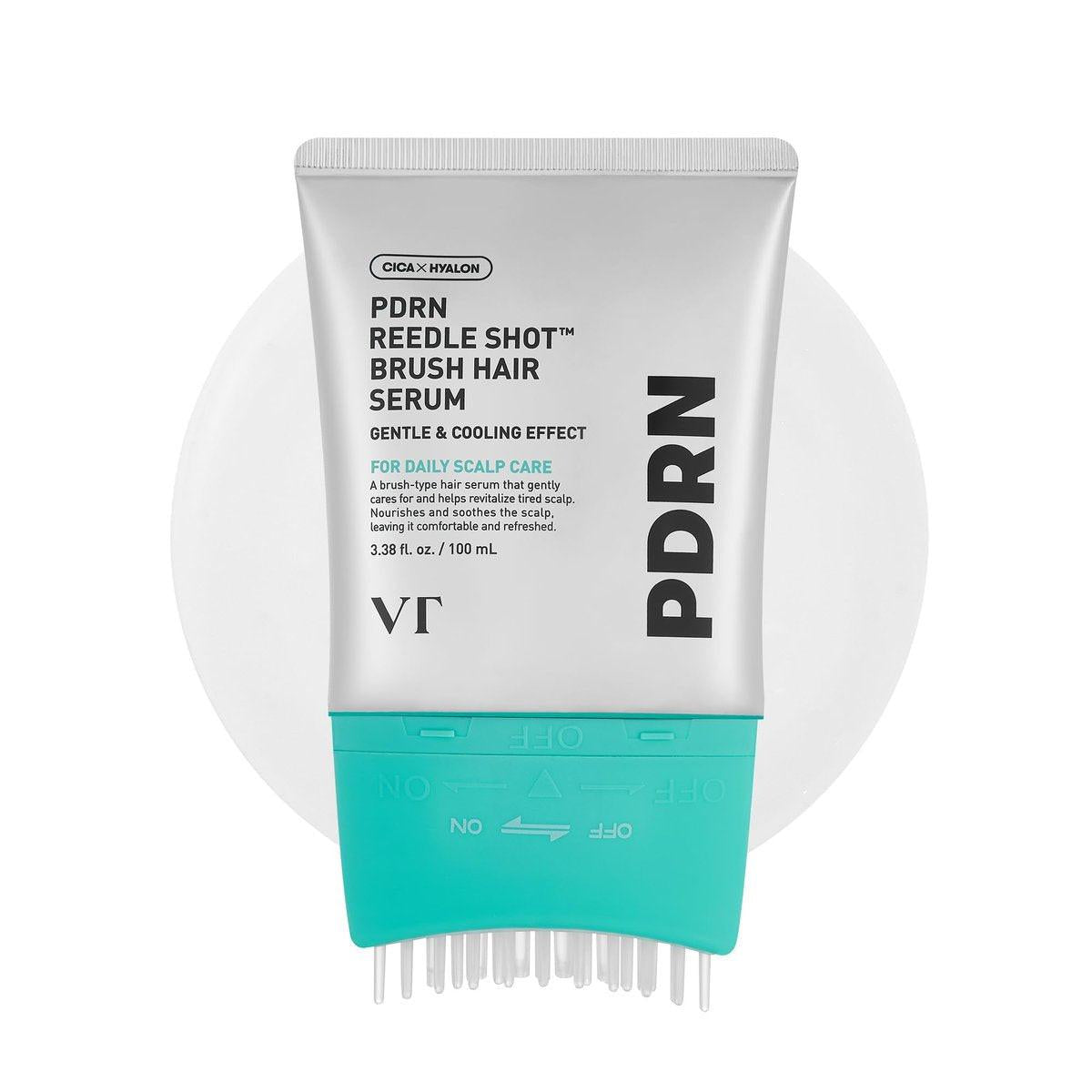 VT COSMETICS PDRN Reedle Shot Brush Hair Serum – Kühlendes & erfrischendes Kopfhautserum mit veganem PDRN, Koffein und Spiculenkomplex – Leichtes, nicht fettendes tägliches Kopfhautpflege-Serum – 100 ml