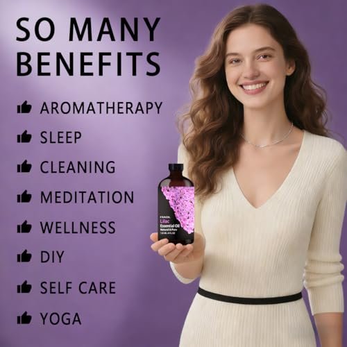 Lilac Essential Oil 120ml – 4 Fl Oz für Diffuser, Luftbefeuchter, Yoga, Reinigung, DIY Kerzen- und Seifenherstellung