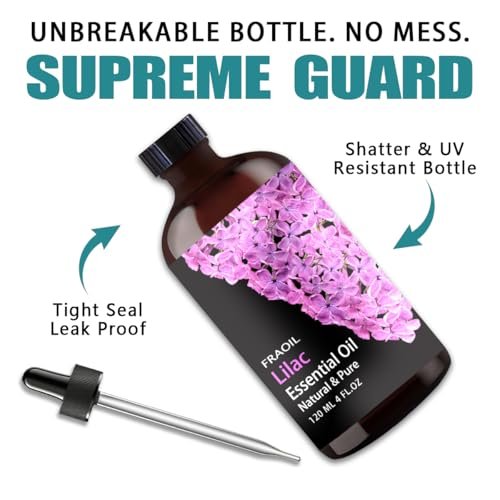 Lilac Essential Oil 120ml – 4 Fl Oz für Diffuser, Luftbefeuchter, Yoga, Reinigung, DIY Kerzen- und Seifenherstellung