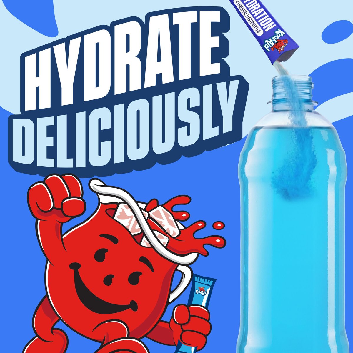 Kool-Aid Hydration Electrolyte Pulvergetränk, 6 Portionsbeutel für unterwegs, erfrischende Hydration, Blaubeer-Zitronen-Geschmack, Null Zucker, ohne künstliche Farbstoffe, 1,32 oz Box