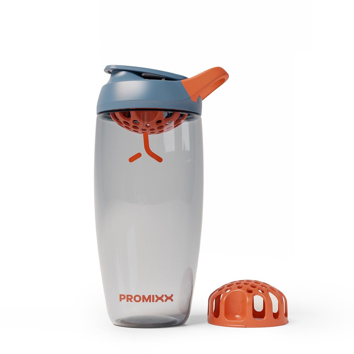 Promixx Pursuit Protein Shaker Flasche – 26oz Leiser Snap-Fit Mixer für Klumpenfreie Shakes – Auslaufsicherer BPA-freier Ecozen Gym Shaker mit Messskala für Fitness und Reisen – Mitternachtsblau