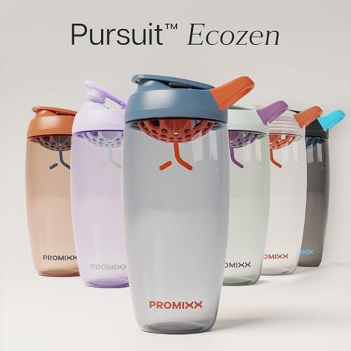 Promixx Pursuit Protein Shaker Flasche – 26oz Leiser Snap-Fit Mixer für Klumpenfreie Shakes – Auslaufsicherer BPA-freier Ecozen Gym Shaker mit Messskala für Fitness und Reisen – Mitternachtsblau