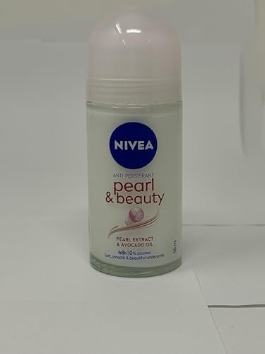 NIVEA Anti-Transpirant Deodorant Roll-On Pearl & Beauty 50ml – 48h Schutz, sanfte Formel mit Perlenextrakt, alkoholfrei, 2er-Pack