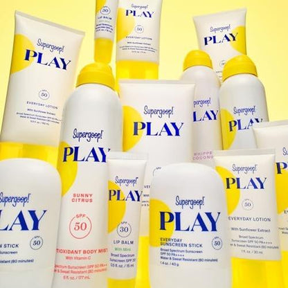 Supergoop! PLAY Antioxidant Body Mist mit Vitamin C – 6 fl oz – SPF 50 PA++++ Breitband-Sonnenschutz – Körperspray – Ideal für aktive Tage – Vanille-Orchidee
