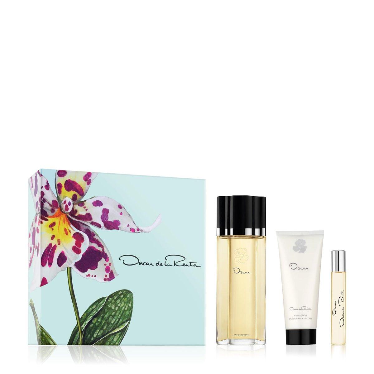 Oscar de la Renta Oscar Signature Eau de Toilette 3-teiliges Geschenkset für Damen - 3,4 Fl. Oz., Reisespray 0,5 Fl. Oz. und Körperlotion 3,4 Fl. Oz.