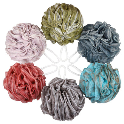 Loofah Schwamm 75g/Stück, Mesh Badeschwamm Peeling Körperpeeling Ball Pack mit 6 Stück, Groß