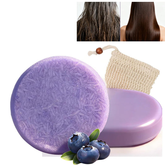 ADUTRY 2er-Pack Blueberry Fields Shampoo- und Conditioner-Riegel-Set, natürliche Blueberry Fields Seifenriegel, für dünner werdendes oder trockenes, frizziges Haar, fördert Haarwachstum und reduziert Haarausfall, für alle Haartypen Männer & Frauen