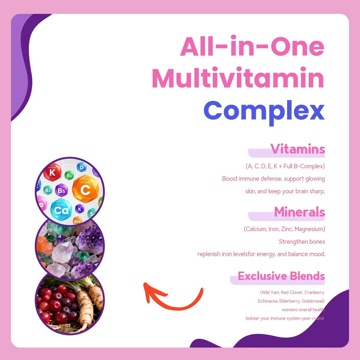 VCCVBB All-in-One Multivitamin Gummies für Frauen – Kompletter Vitamin- und Mineralstoffkomplex mit Kräutermischungen für Energie, allgemeine Gesundheit, Haare, Haut und Nägel, Erdbeergeschmack, 2er-Pack