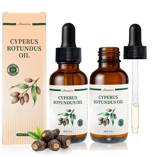 Joanssore 2er-Pack Cyperus Rotundus Öl zur Haarentfernung, Bio Cypress Rotundus Öl reduziert unerwünschten und eingewachsenen Haarwuchs, völlig natürlich ohne Nebenwirkungen, 2x 60 ml