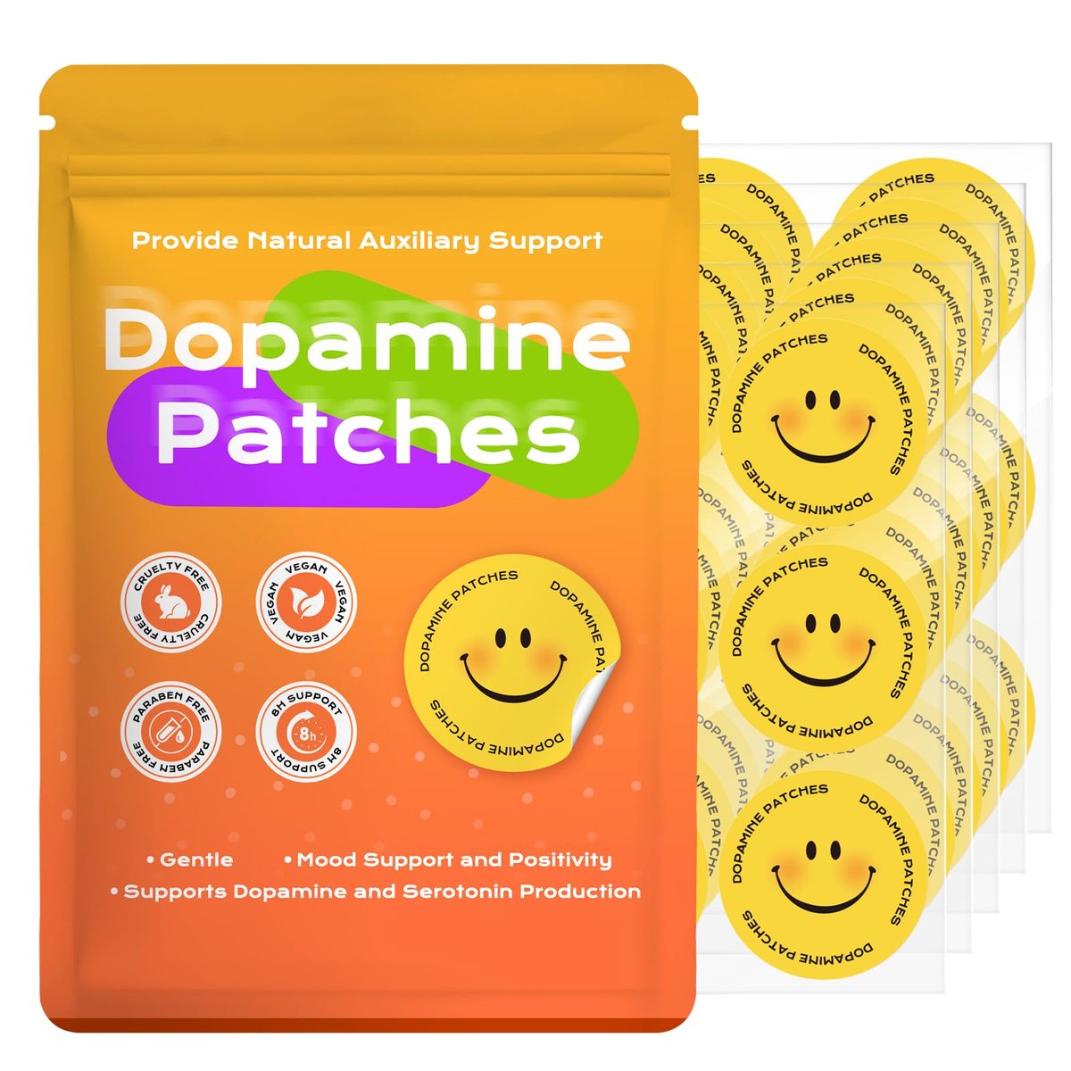 Dopamin-Pflaster Extra Stark – Stimmungsunterstützung für täglichen Motivations- und Positivitätsschub (30 Stück)