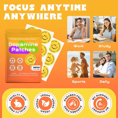 Dopamin-Pflaster Extra Stark – Stimmungsunterstützung für täglichen Motivations- und Positivitätsschub (30 Stück)