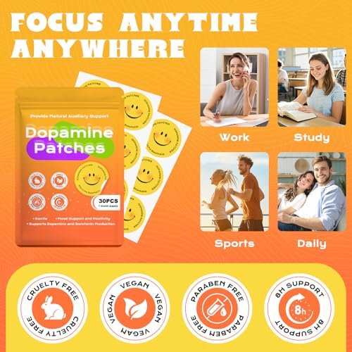 Dopamin-Pflaster Extra Stark – Stimmungsunterstützung für täglichen Motivations- und Positivitätsschub (30 Stück)
