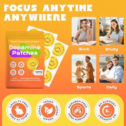 Dopamin-Pflaster Extra Stark – Stimmungsunterstützung für täglichen Motivations- und Positivitätsschub (30 Stück)