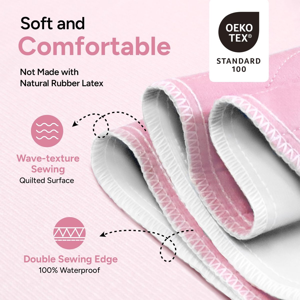 WhyWorry Waschbare Bettunterlagen für Inkontinenz, 34" x 36" (2er-Pack) – wiederverwendbare Saugkissen für Erwachsene & Kinder, wasserdichte Matratzenauflage, Pink