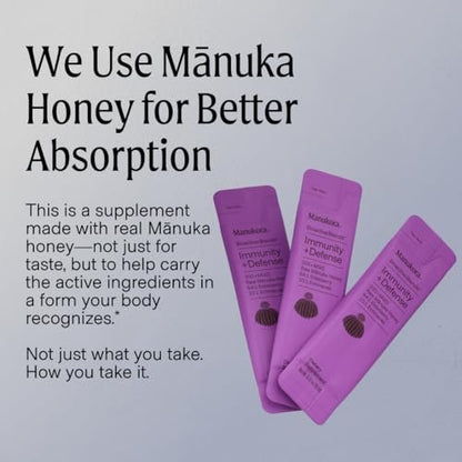 Manukora Immunity Blend – Immununterstützung für Erwachsene und Kinder mit Holunderbeere, Echinacea, Manuka-Honig, verbesserte Aufnahme, tägliche Immun- und Rachenunterstützung, 10 Packungen für unterwegs