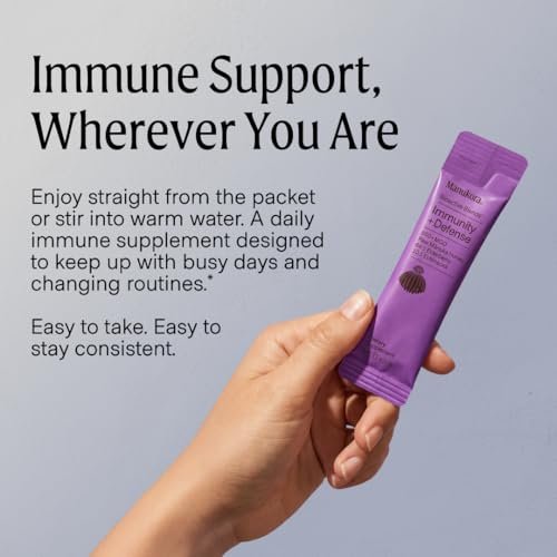 Manukora Immunity Blend – Immununterstützung für Erwachsene und Kinder mit Holunderbeere, Echinacea, Manuka-Honig, verbesserte Aufnahme, tägliche Immun- und Rachenunterstützung, 10 Packungen für unterwegs