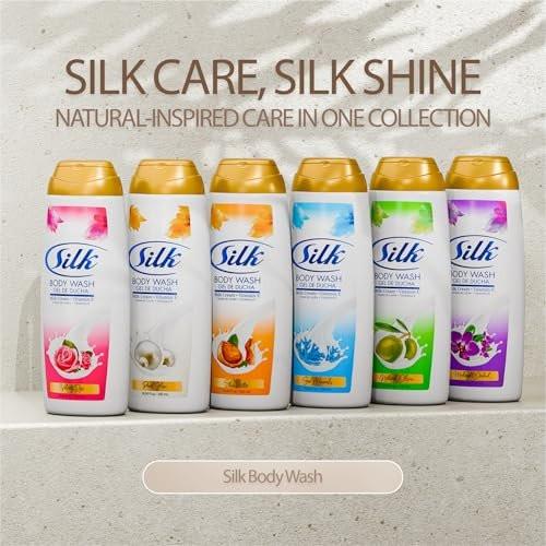 SILK Feuchtigkeitsspendendes Duschgel für Damen & Herren - Tägliche Hydratation mit Vitamin E und Glycerin, reichhaltiger Schaum für trockene Haut, Perlglanz Duft, 500 ml